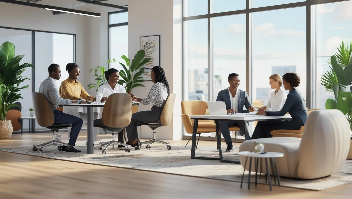 A collage of diverse professionals, representing the wide range of talent available through a top recruitment agency.