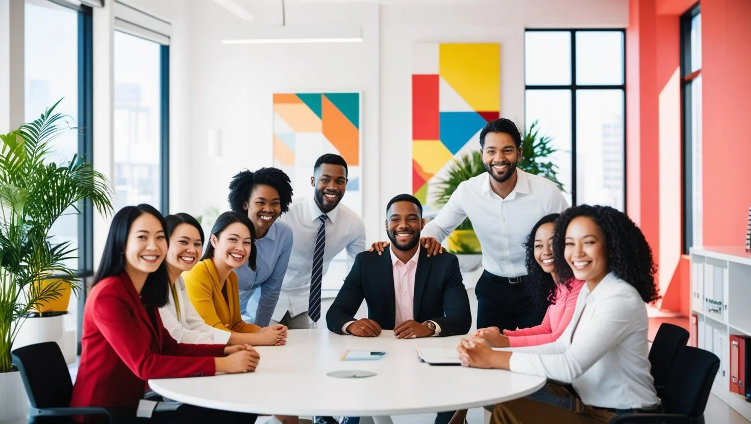 Professional recruitment team at work