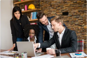 Event staff using digital technology to manage a hybrid event