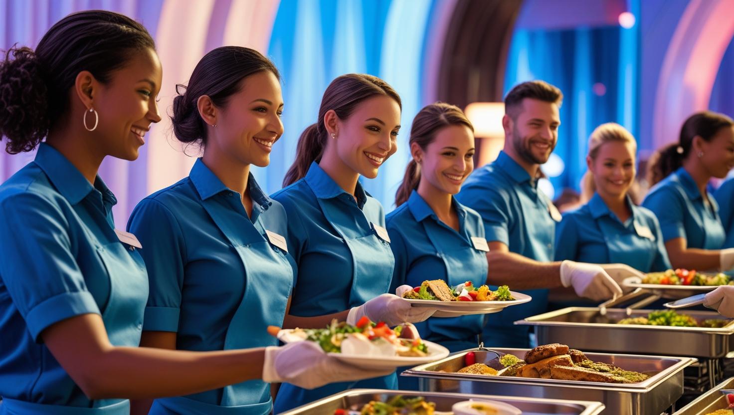 An event manager interviewing a potential catering staff member.