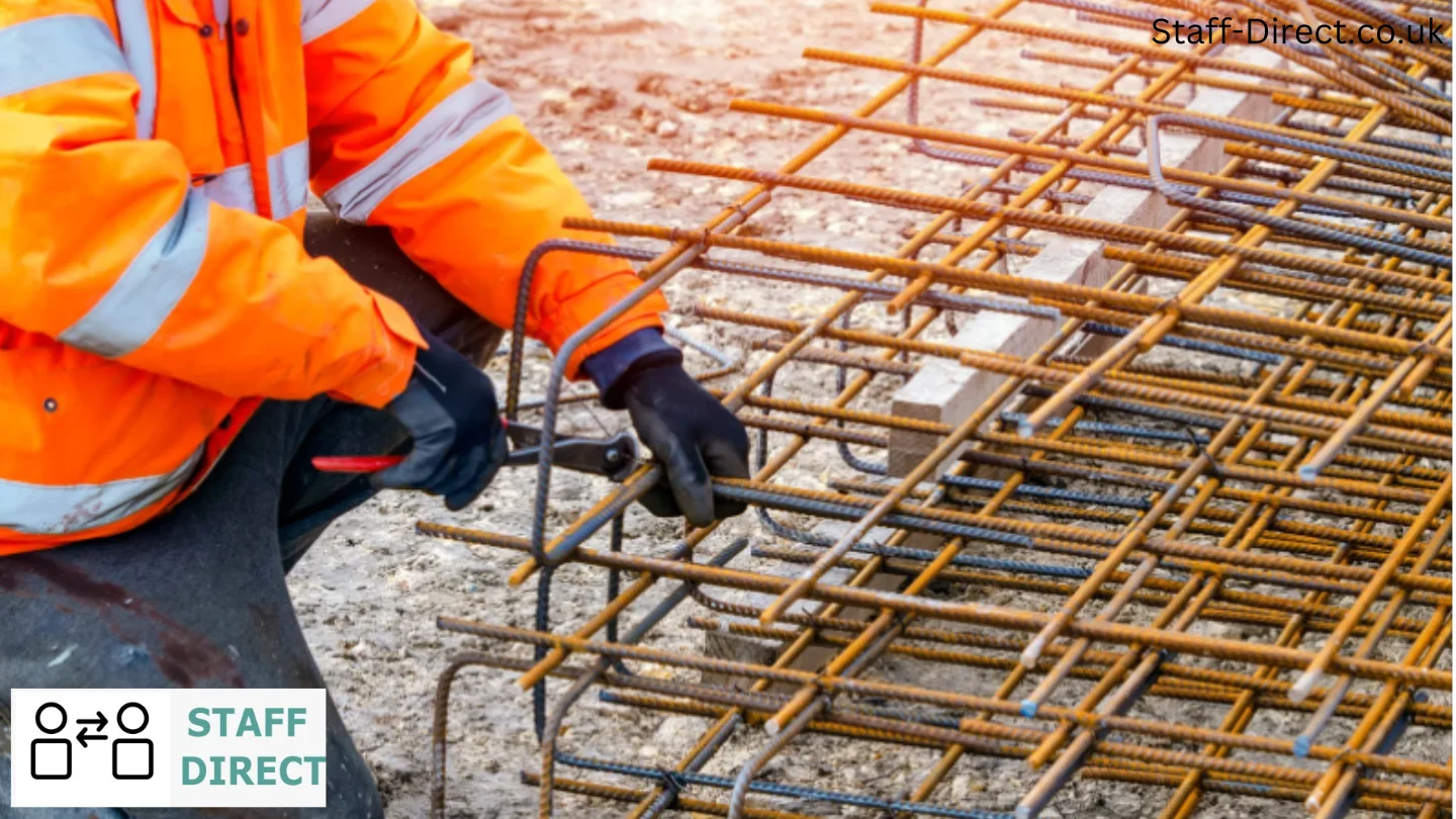 Happy steel erector on a construction site