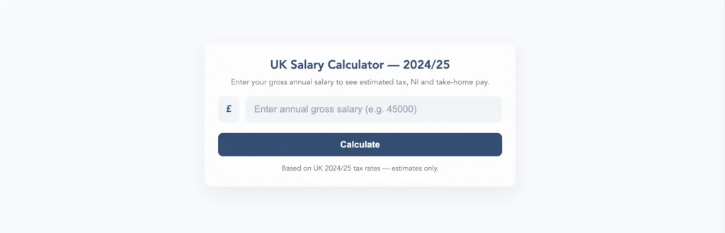 UK Salary Calculator