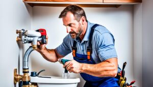 Handyman efficiently completing a repair job