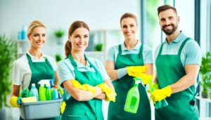 Professional cleaners at work