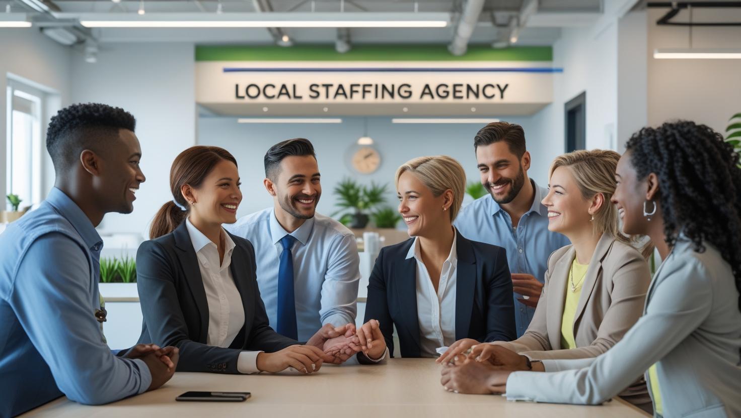 A job candidate having a positive interview with a recruitment consultant from Team Staff Direct.